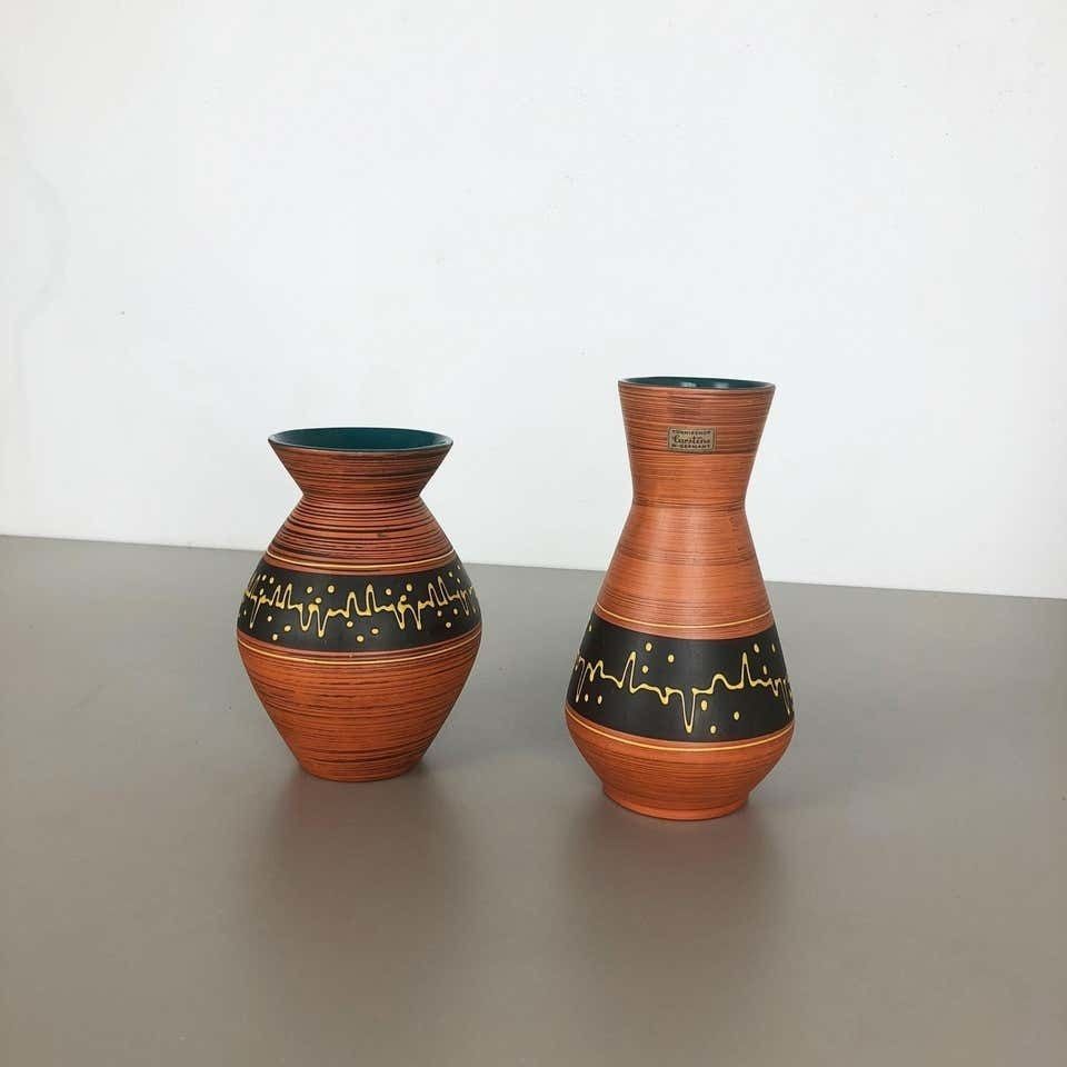 Set Of 2 Ceramic Pottery Vase Heinz Siery Carstens Tönnieshof, Germany, 1960s photo furniture