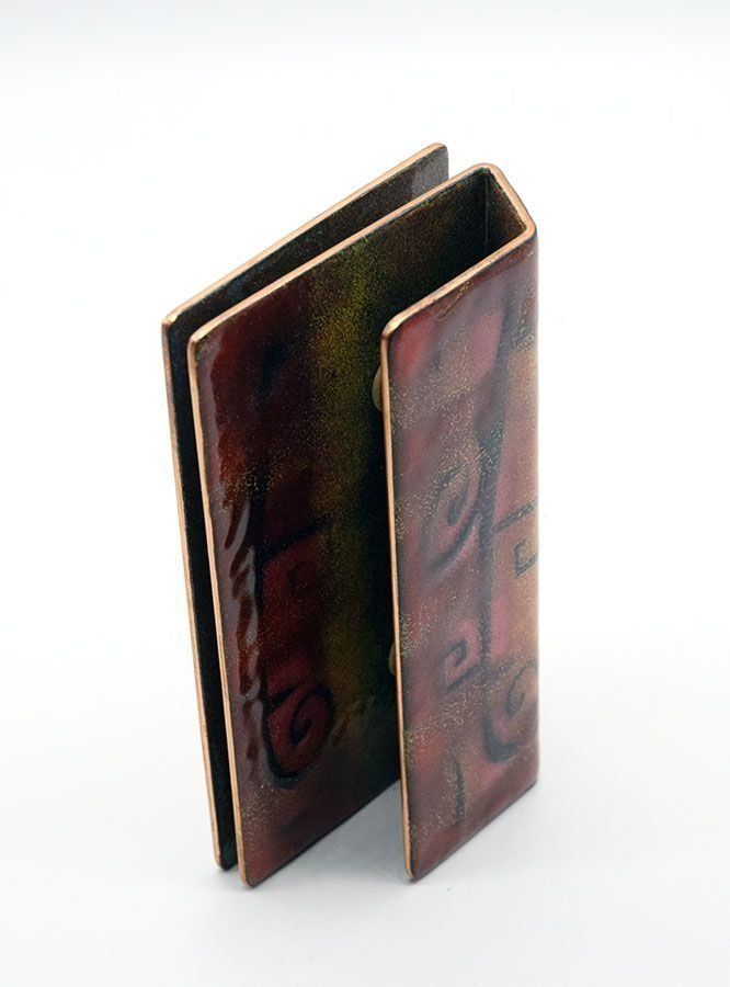 Door Handle In Enameled Copper By Paolo De Poli, 1950s photo for sale