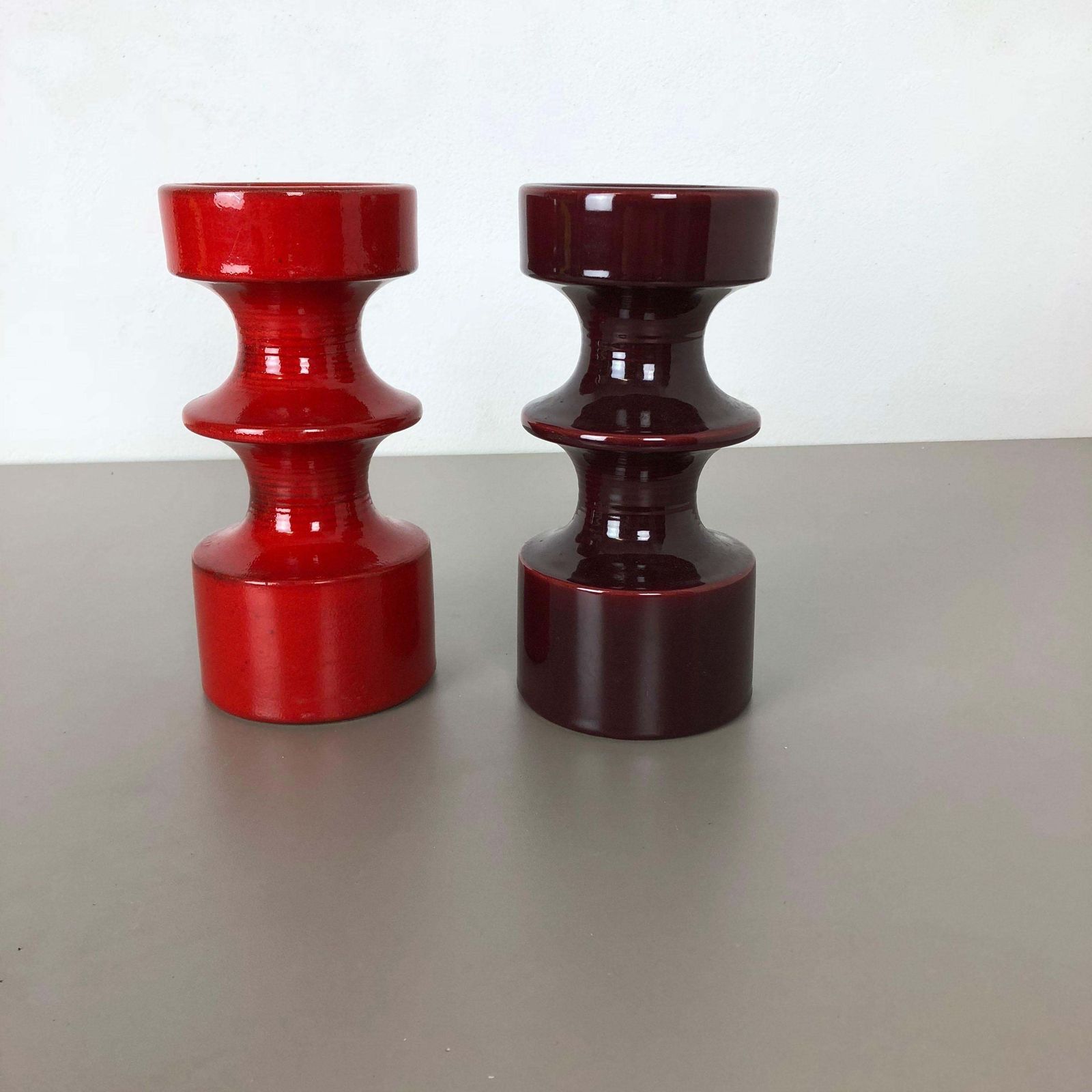 Set Of Two Pottery Candleholder By Cari Zalloni For Steuler, Germany, 1970s photo for sale