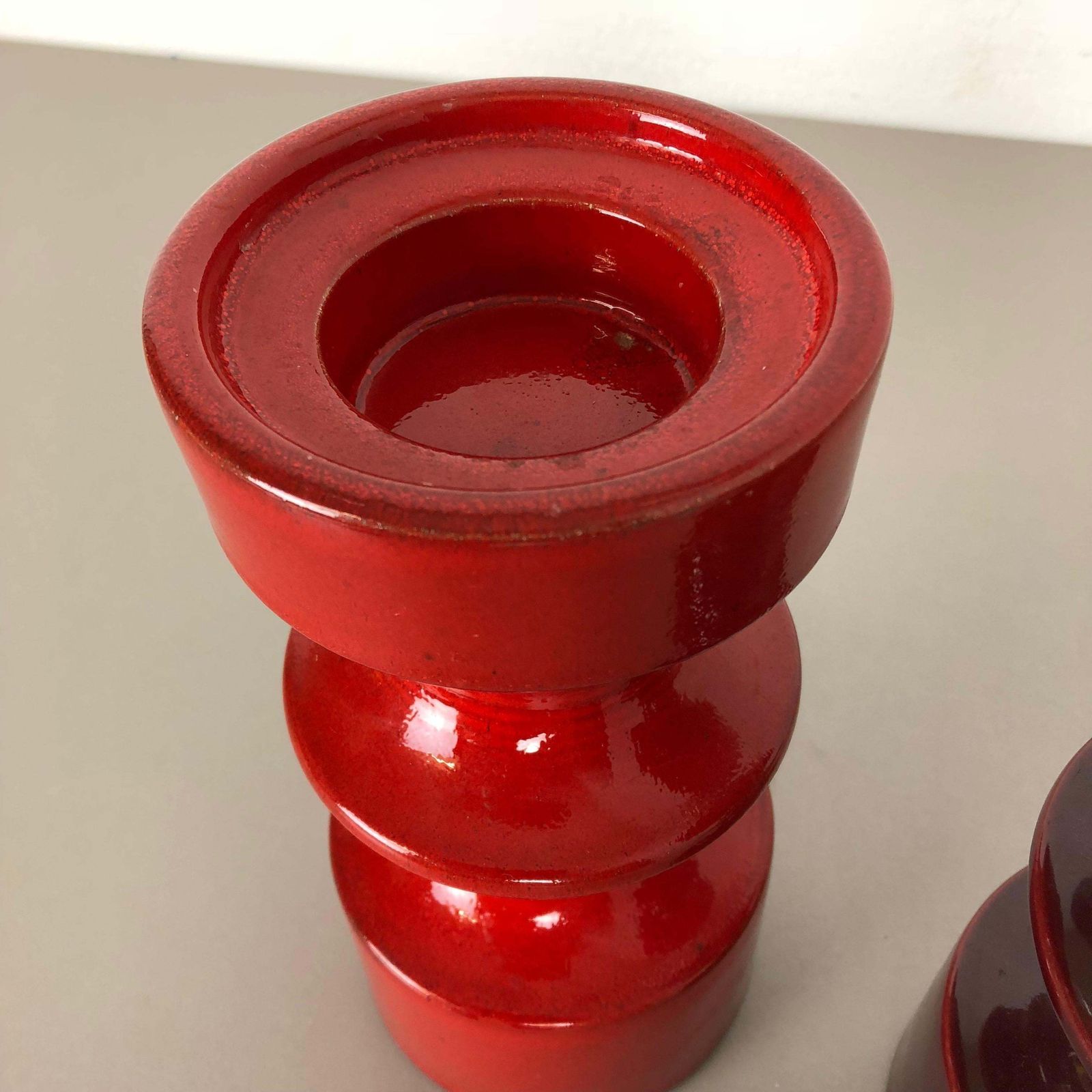 Set Of Two Pottery Candleholder By Cari Zalloni For Steuler, Germany, 1970s photo vintage