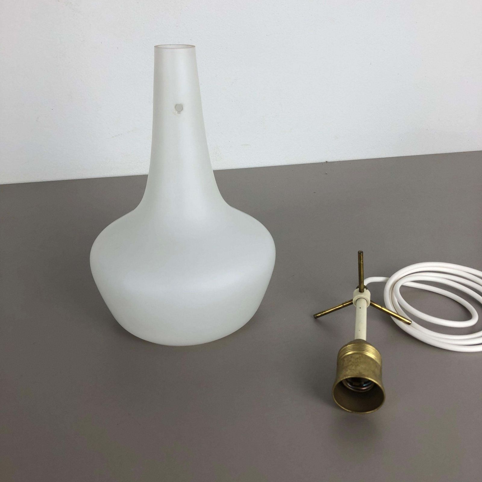 Original Midcentury Stilnovo Style Opal Glass Tube Hanging Light, Italy, 1950 photo 536.0