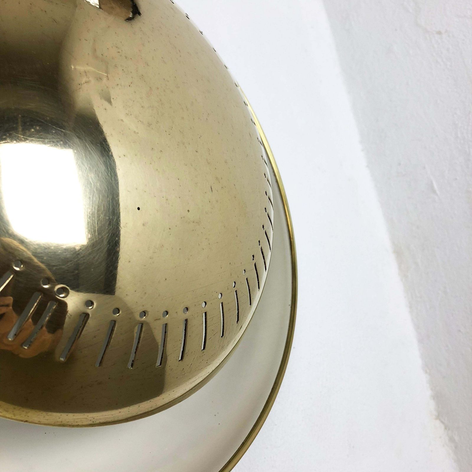 2720.0 Set Of Two Modernist Stilnovo Style Brass Metal Sconces Wall Light, Italy, 1950s photo