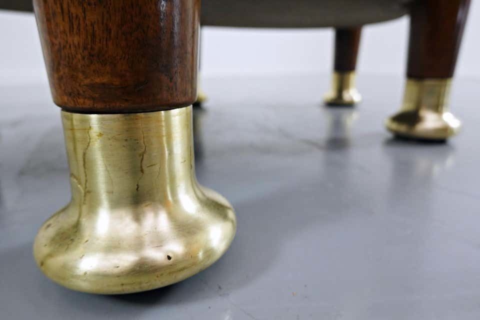 Art Nouveau Table In The Style Of Adolf Loos, Wood And Brass, Circa 1910 photo vintage