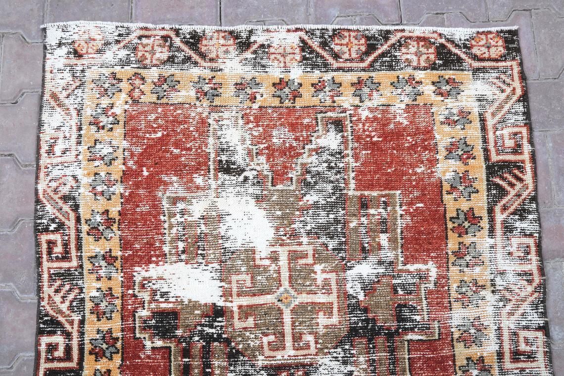 Vintage Runner, 3'5x12'4 Feet, Anatolian Runner Rug, Hand Knotted Runner , Runner Rug,Vintage Rug, Oushak Rug,Decorative Rug,Rug Runner photo vintage