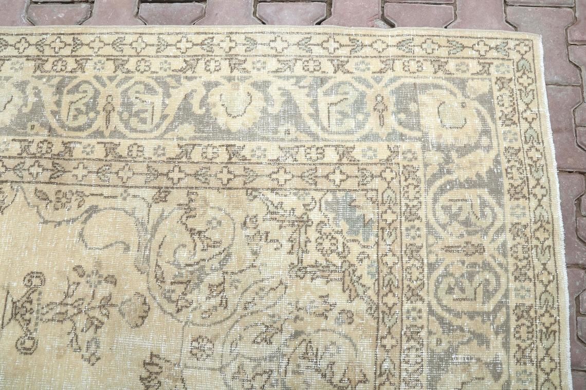 Large Rug, Turkish Rug, Wool Rug, Vintage Rug, Oushak Rug, Decorative Rug, Bohemian Rug, Area Rug, Handmade Rug, Floor Rug, Carpet Rug photo vinterior