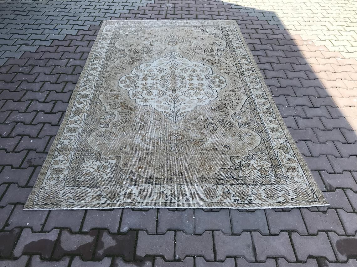 5'5''X9''Rug,Design Rug,Interior Rug,Floor Rugs,Area Rug,Anatolian Rug,Oushak Rug,Vintage Rug,Turkish Rug,Pink Rug,Distressed Rug,Old Rug