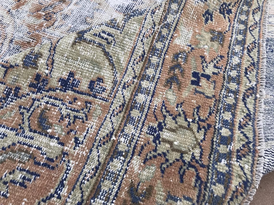 7'4''X9'8''Navy Blue Rug,Oushak Rug,Turkish Rug,Special Rug,Handwoven Rug,Wool Rug,Tribal Rug,Area Rug,Anatolian Rug,Antique Rug,Knot Rug photo 1040.0