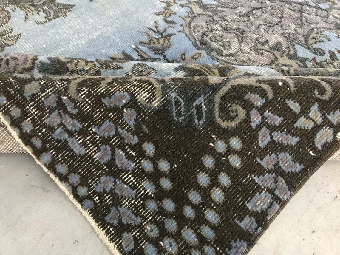 Overdyed Rug,Turkish Rug,5'8''X9'7''Rug,Oushak Rug,Anatolian Rug,Home Living,Old Rug,Light Blue Rug,Design Rug,Special Rug,Decor Rug,Carpet photo buy