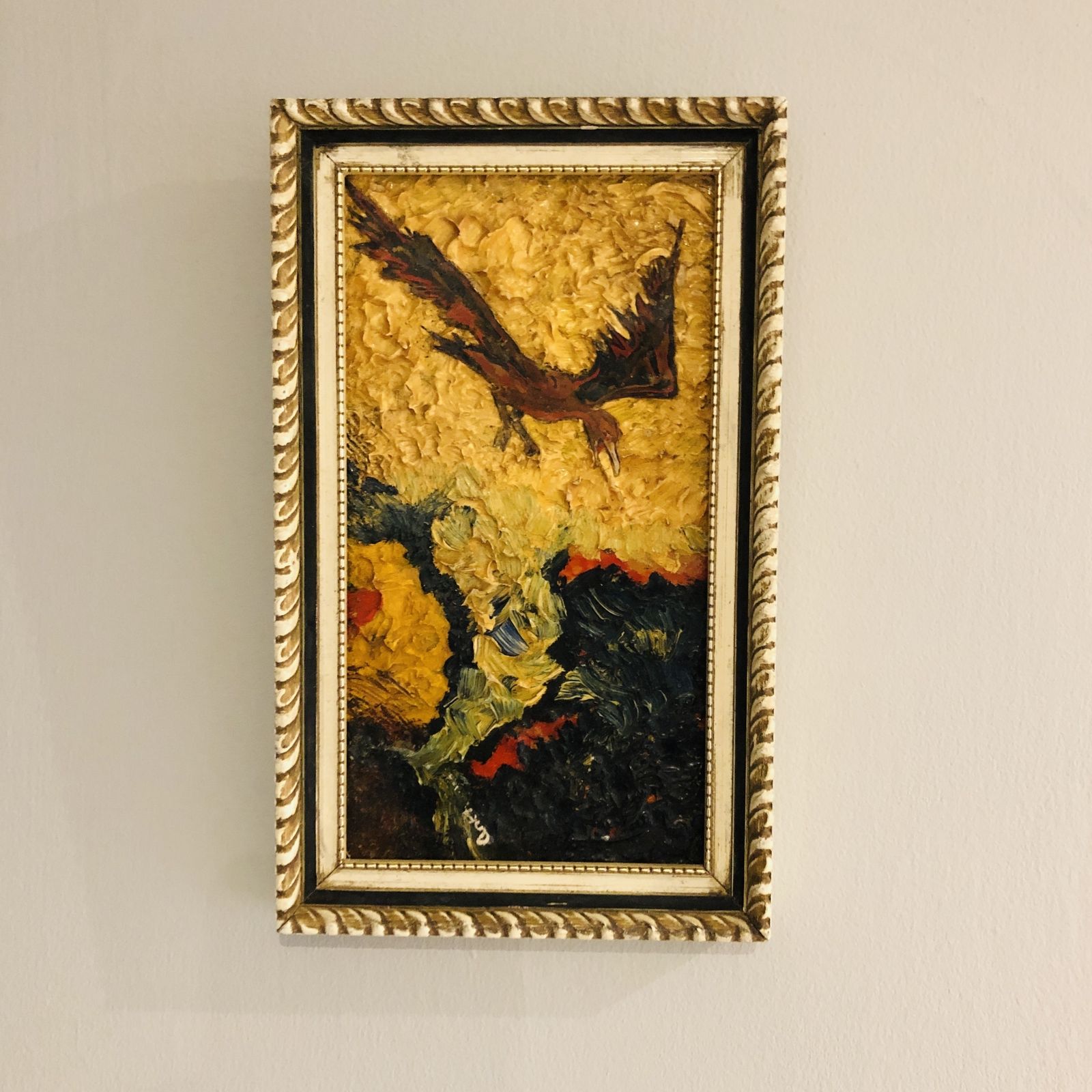 Abstract Painting Of Bird In Flight, By Anthony Dunn, 1960s