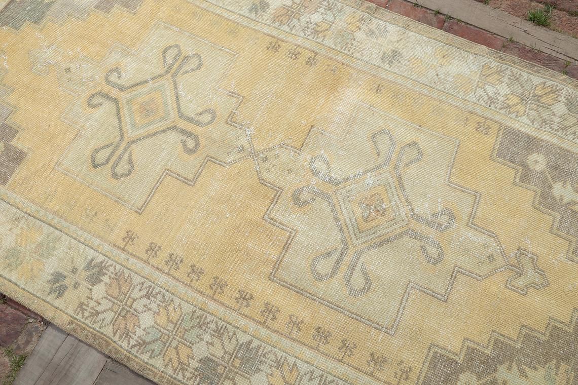 Decorative Rug, Handmade Rug, Anatolian Rug,Oriental Rug, Area Rug, Turkish Rug, Oushak Rug, Bohemian Rug, Vintage Rug 4.3 X 8.3 Ft photo 322.0