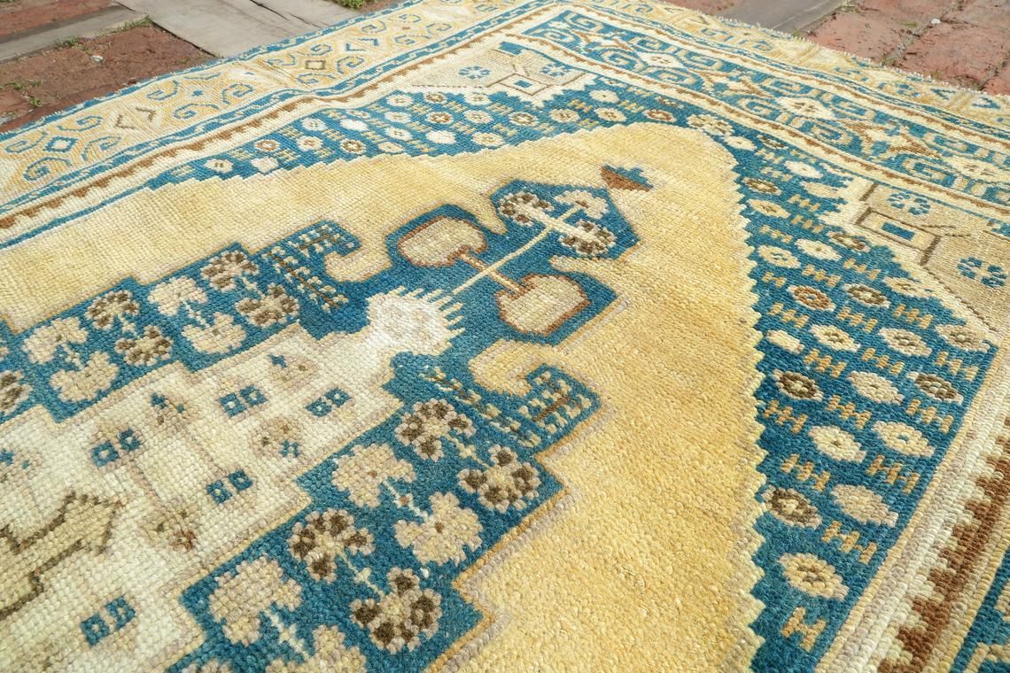 Turkish Rug, Very Rare Rug, Oushak Rug, Anatolian Rug, Area Rug, Vintage Rug, Decorative Rug, Handmade Rug, Bohemian Rug 3.1 X 6.2 Ft photo vinterior