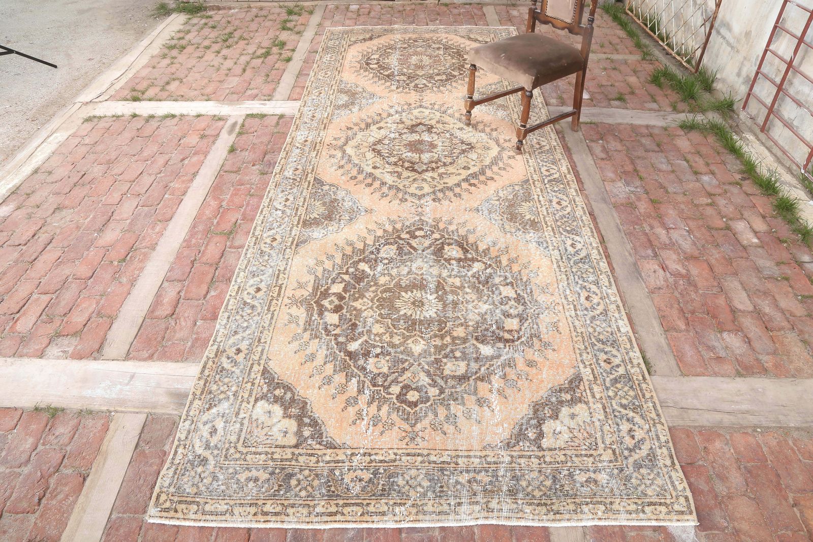 Turkish Runner Rug, Vintage Runner Rug, Bohemian Runner Rug, Oushak Runner Rug,Anatolian Runner Rug,Hallway Rug,Handmade Runner Rug