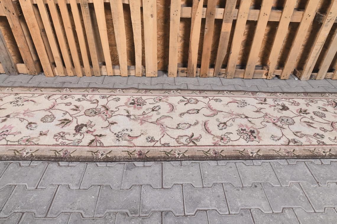 2.5 X 11.3ft,Anatolian Runner, Turkish Runner Rug, Rare Beige Runner Rug, Vintage Runner Rug, Hallway Rug,Oushak Runner Rug,Rug,Bohemian Rug photo for sale