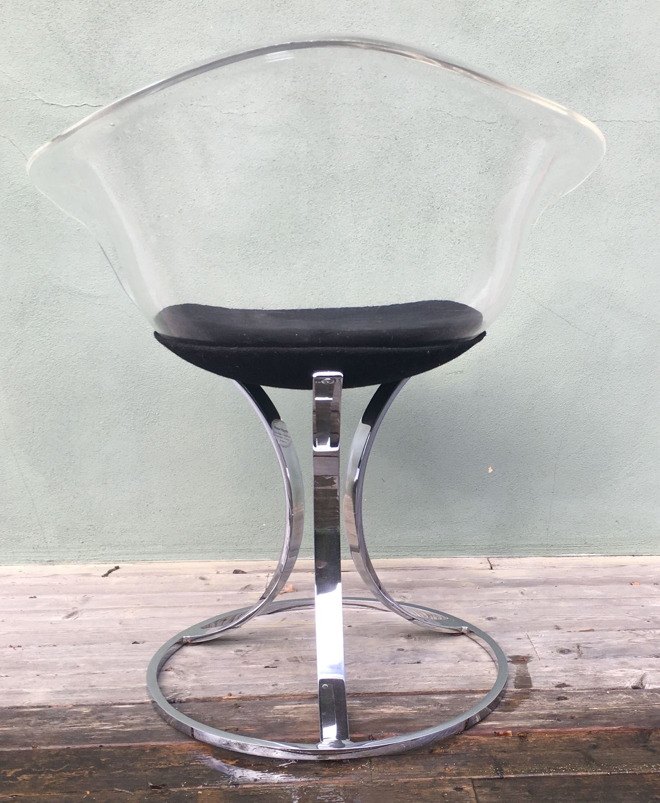 Rare Clear Acrylic And Chrome Chair By Peter Hoyte photo 675.0