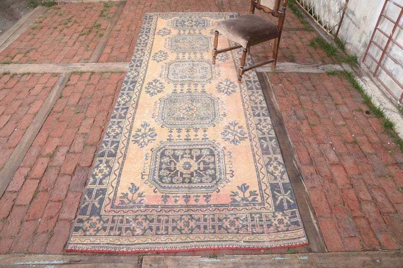 Antique Runner Rug, Wide Runner Rug, Vintage Runner Rug, Bohemian Runner Rug, Oushak Runner Rug, Hallway Rug, Turkish Runner Rug