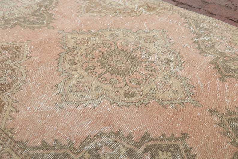Vintage Runner, Hallway Rug, Turkish Runner Rug, Antique Runner Rug, Handmade Rug, Oushak Runner, Bohemian Runner, Long Runner photo vinterior