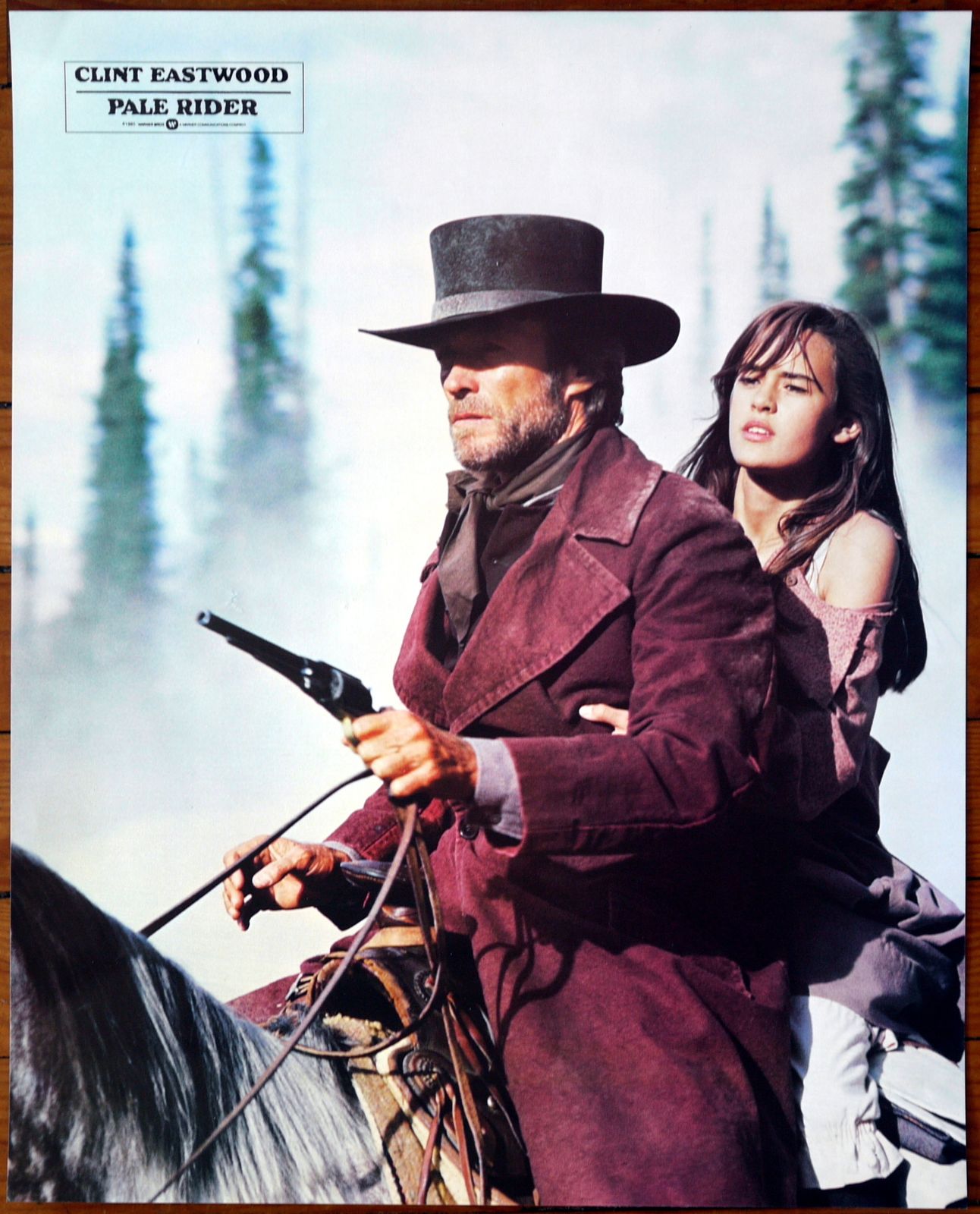 Deluxe Lobby Card "Pale Rider" Clint Eastwood Movie Poster photo furniture