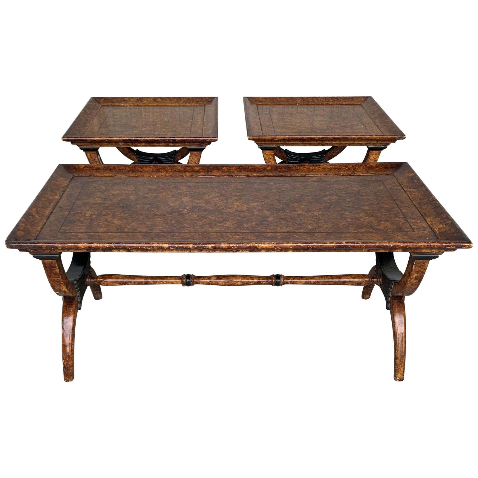 Tables d'appoint églomisées de style Hollywood Regency