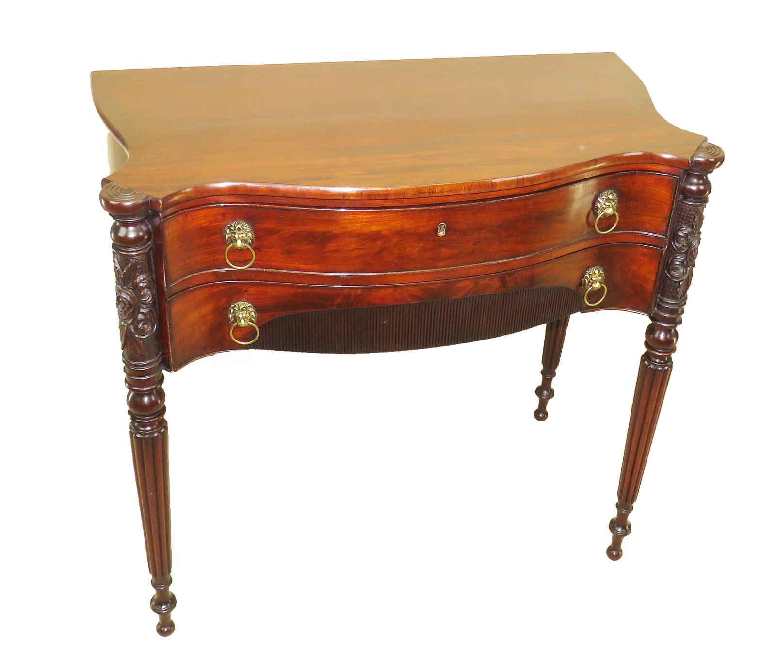 American 19th Century Federal Mahogany Serpentine Table (America, Circa 1810) photo for sale
