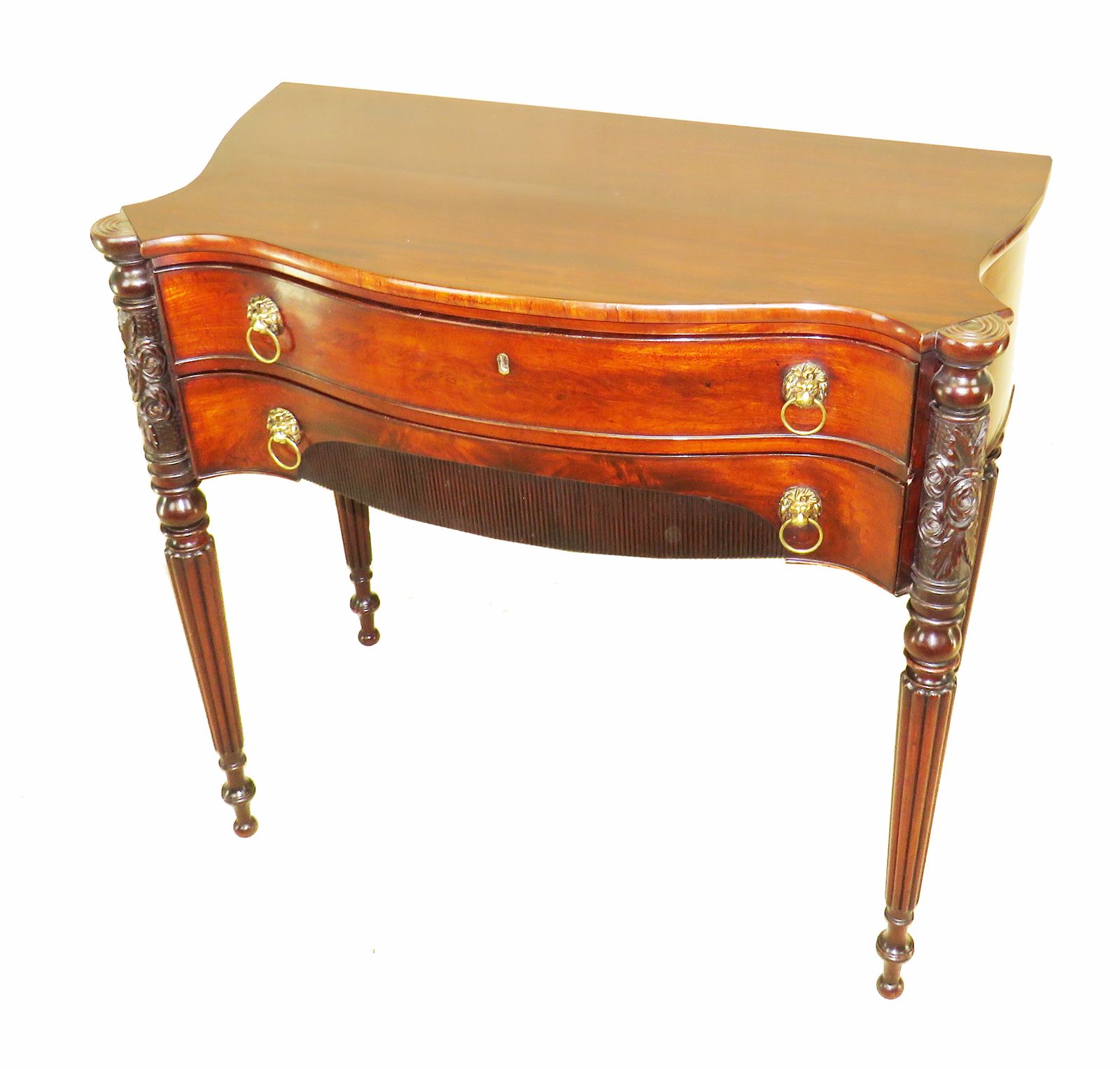 American 19th Century Federal Mahogany Serpentine Table (America, Circa 1810)