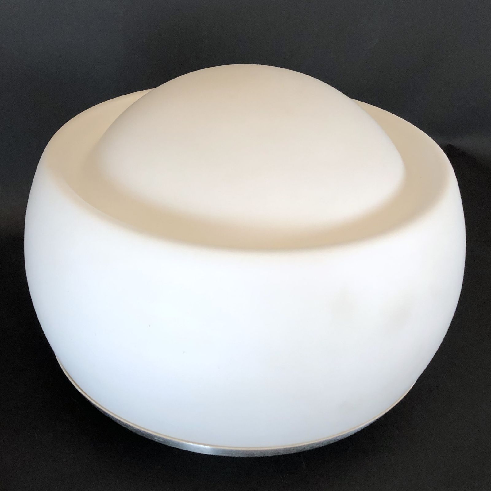 photo vinterior Rare Italian Opaline Glass Table Lamp By Pia Guidetti Crippa For Lumi From 70s. Labeled.