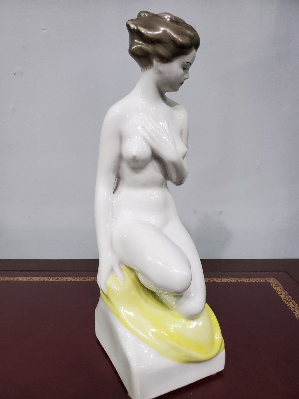 Hollohaza Hungarian Art Deco Nude Porcelain Girl C1930s photo vinterior