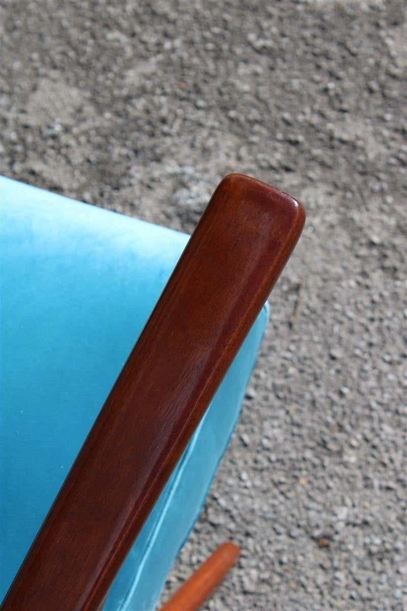 4901.0 Pair Of Italian Midcentury Design Mahogany Turquoise Minimal Geometric Design photo
