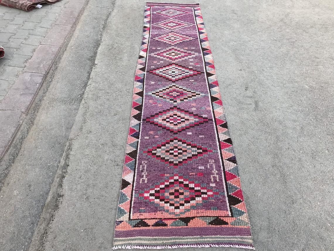 photo furniture Turkish Runner Rug,Purple Runner Rug,Oushak Runner,Wool Rug,Home Decor,Anatolian Runner,Turkish Rug,Bohemian Rug,Area Rug,Carpet Rug,Runner