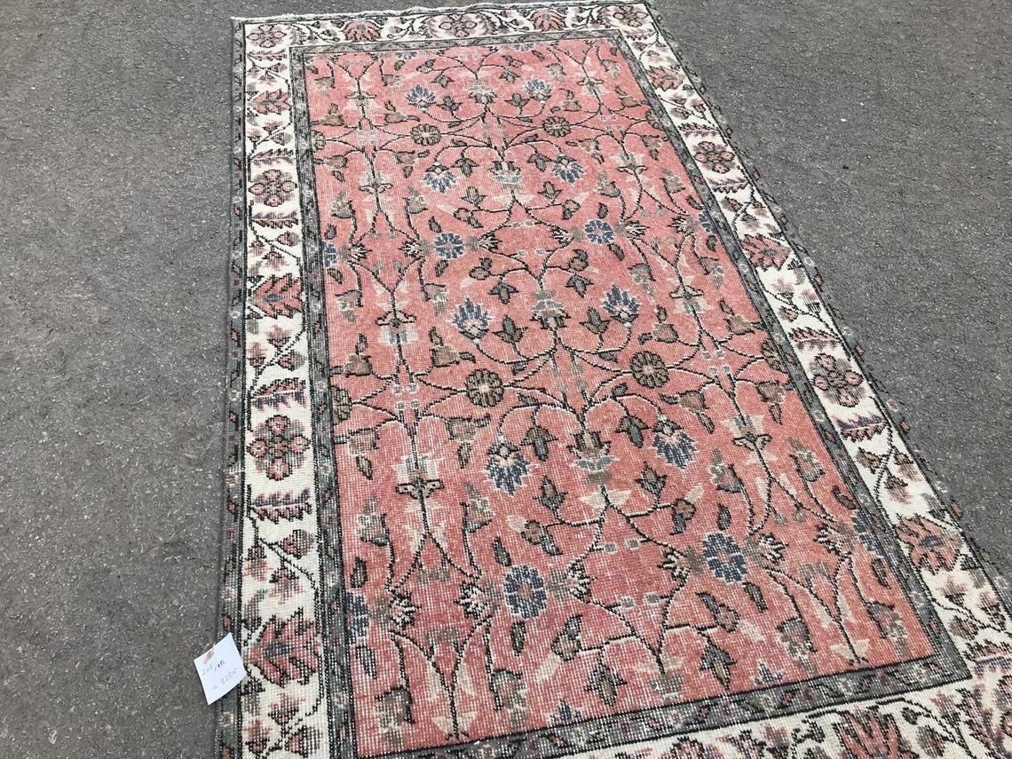 Turkish Rug,Bohemian Carpet,Vintage Oushak Area Carpet,Decorative Handmade Anatolian Wool Carpet photo for sale