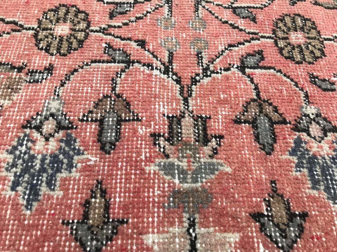 Turkish Rug,Bohemian Carpet,Vintage Oushak Area Carpet,Decorative Handmade Anatolian Wool Carpet photo Textiles