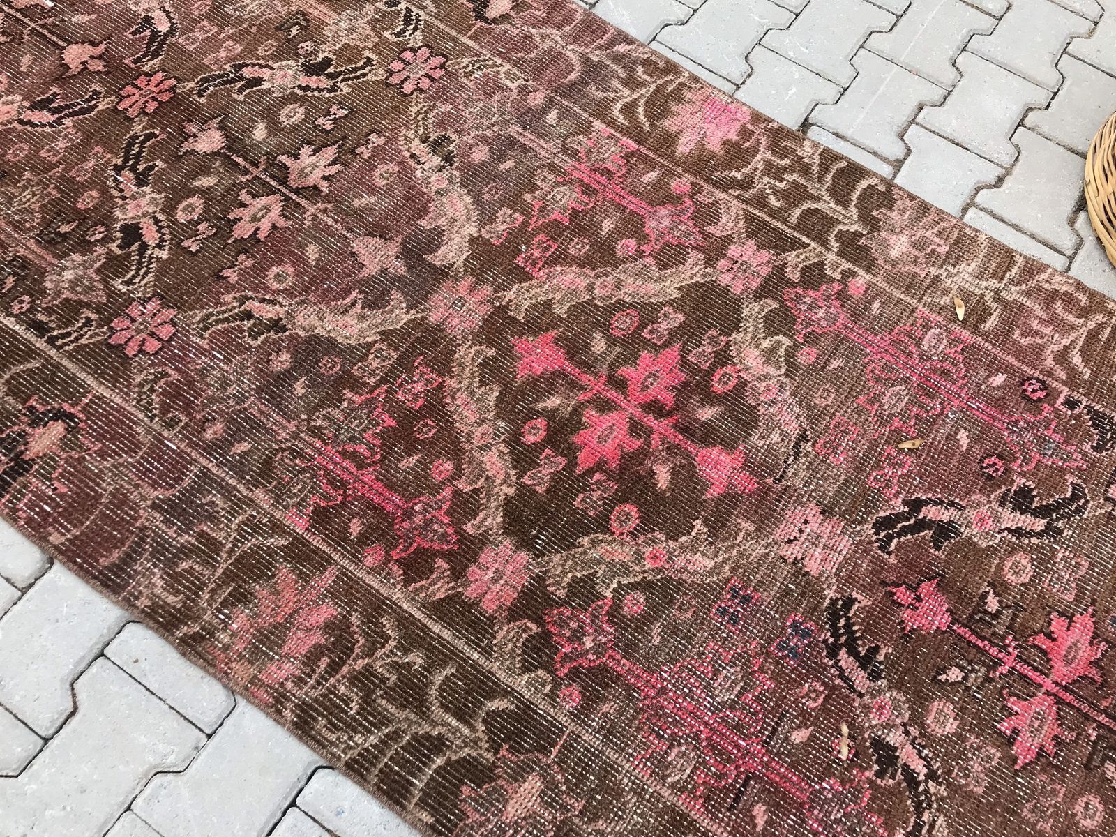 Anatolian Runner Pink Rug,Bohemian Runner Rug,Oushak Runner Rug,Turkish Runner Rug,Runner Rug,Decorative Runner Rug,Home Decor,Aztec Rug