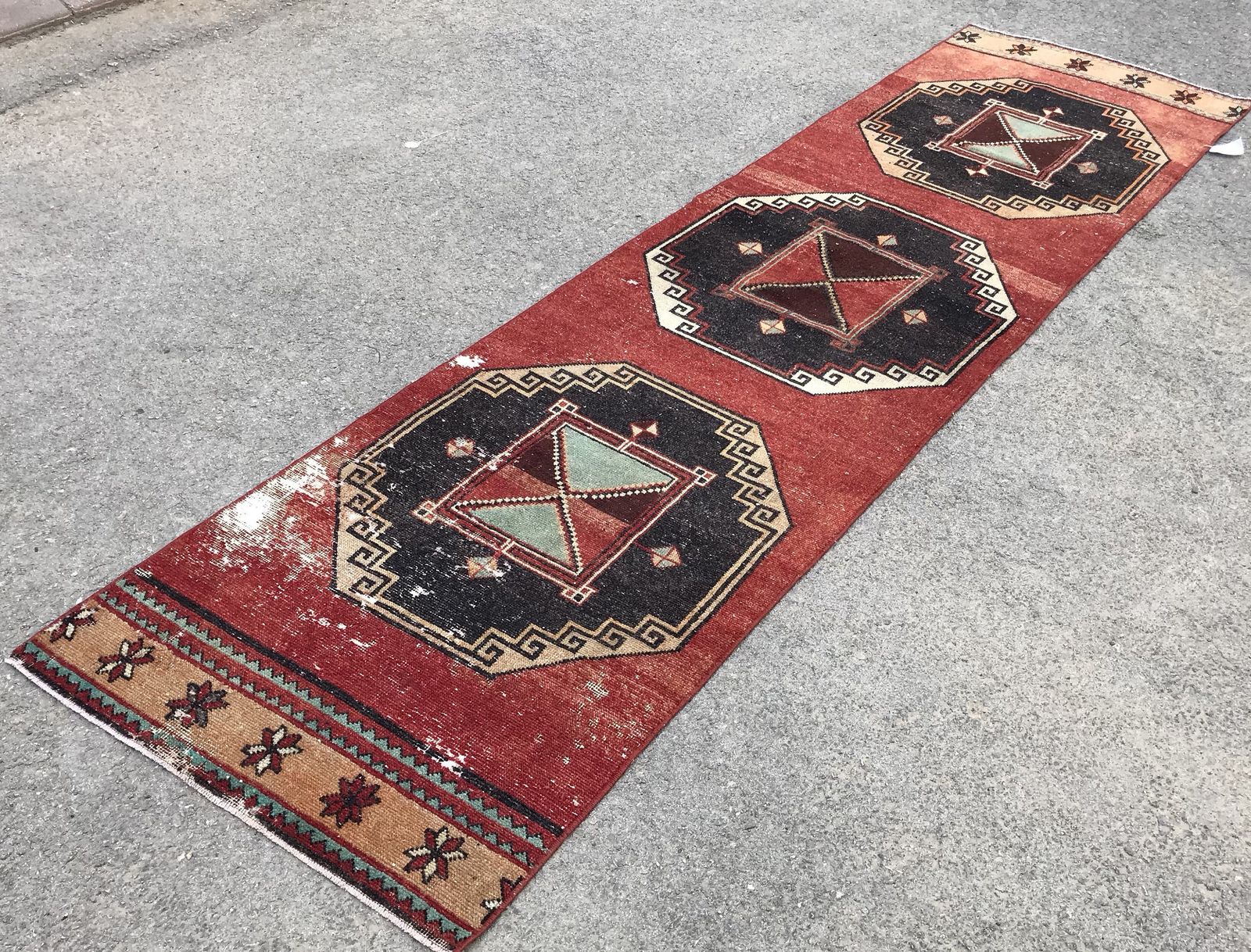 Turkish Runner Rug,Oushak Runner,Wool Rug,Home Decor,Anatolian Runner,Turkish Rug,Bohemian Rug,Vintage