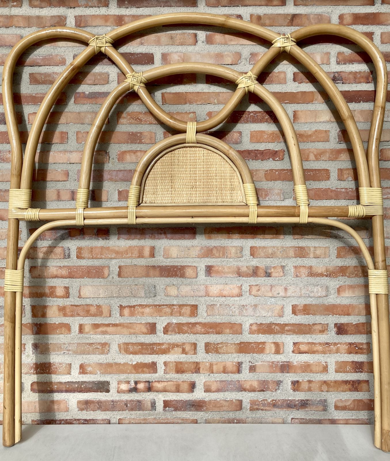 Mid Century Bamboo And Rattan Single Headboard Bed photo buy