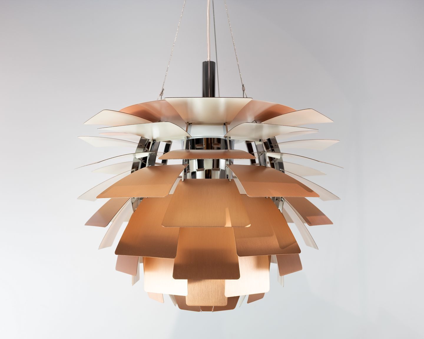 Artichoke, ø48, Of Copper Designed By Poul Henningsen In 1958 And Manufactured By Louis Poulsen.
