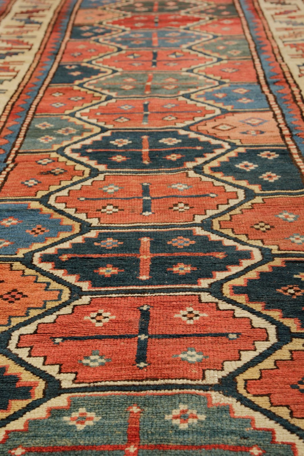 Antique Hand Made Caucasian Shirvan Runner Rug 119x343cm photo 3800.0