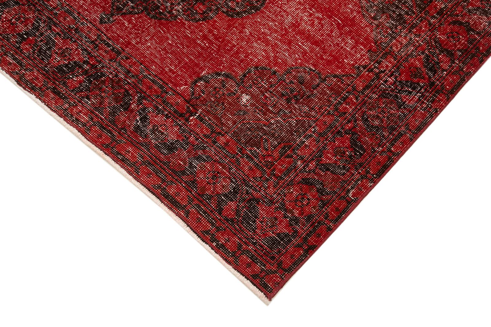 Decorative Hand Knotted Wool Turkish Red Runner Carpet photo Textiles