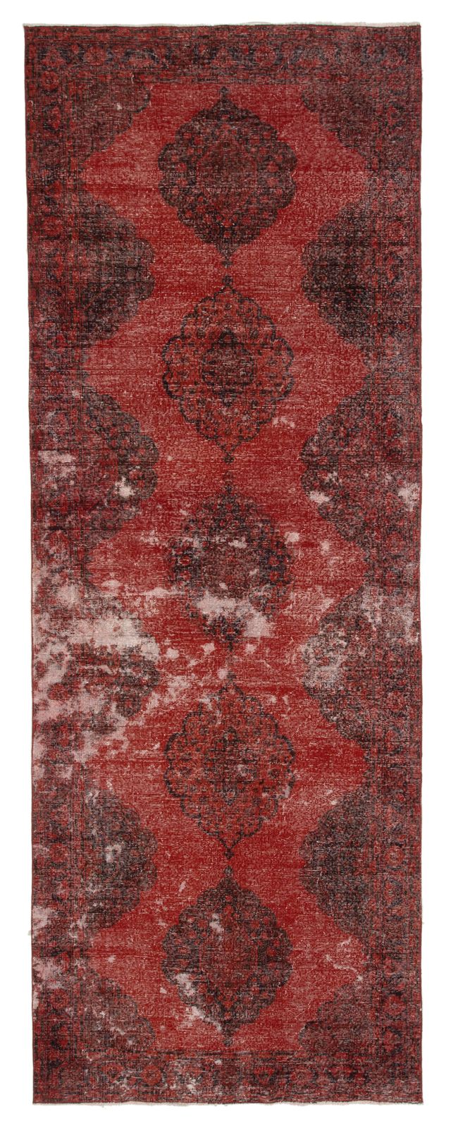 Decorative Hand Knotted Wool Turkish Red Runner Carpet photo for sale