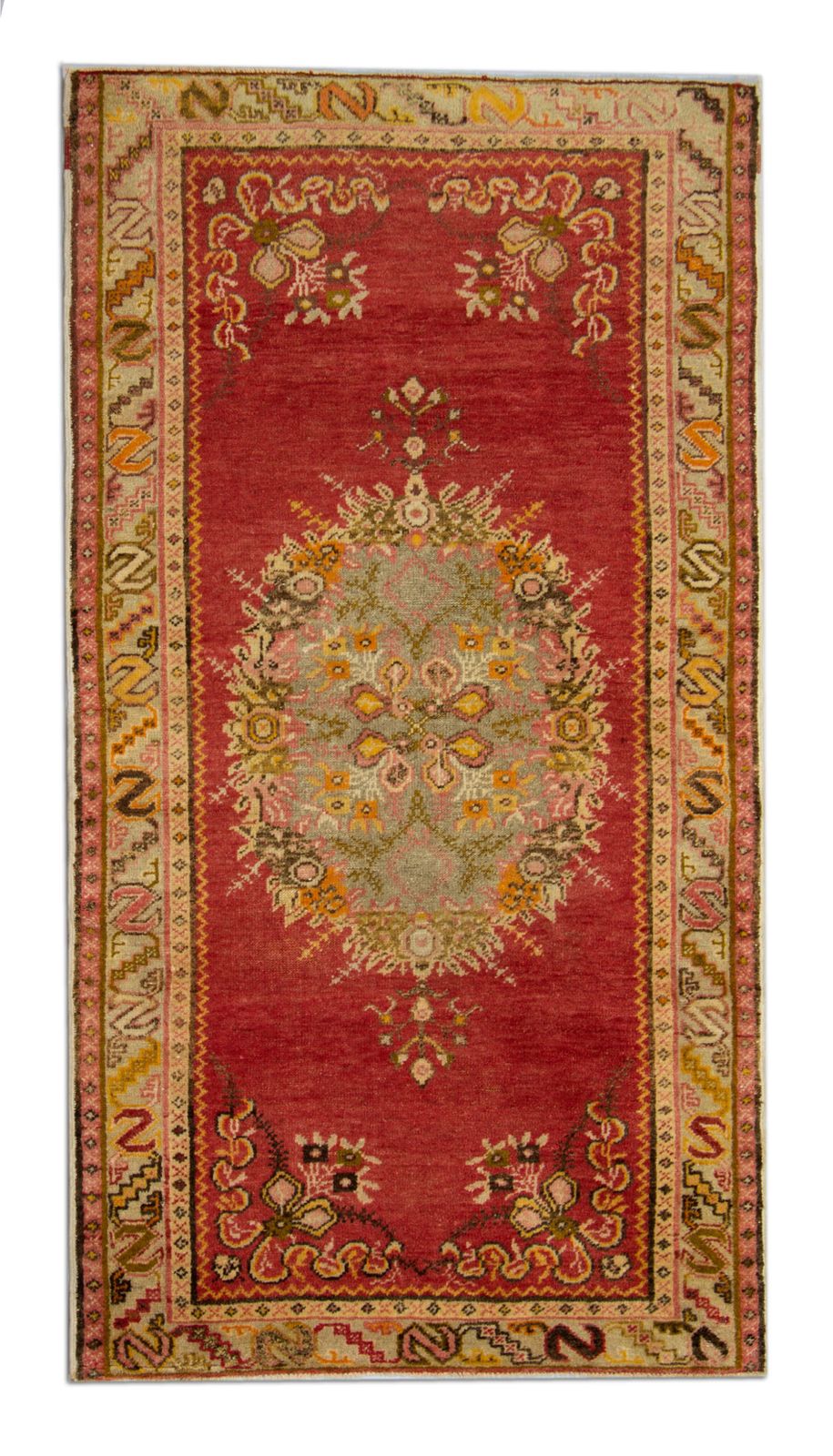 Hand Made 20th Century Turkish Wool Area Rug, Traditional Oriental Carpet  103x197cm