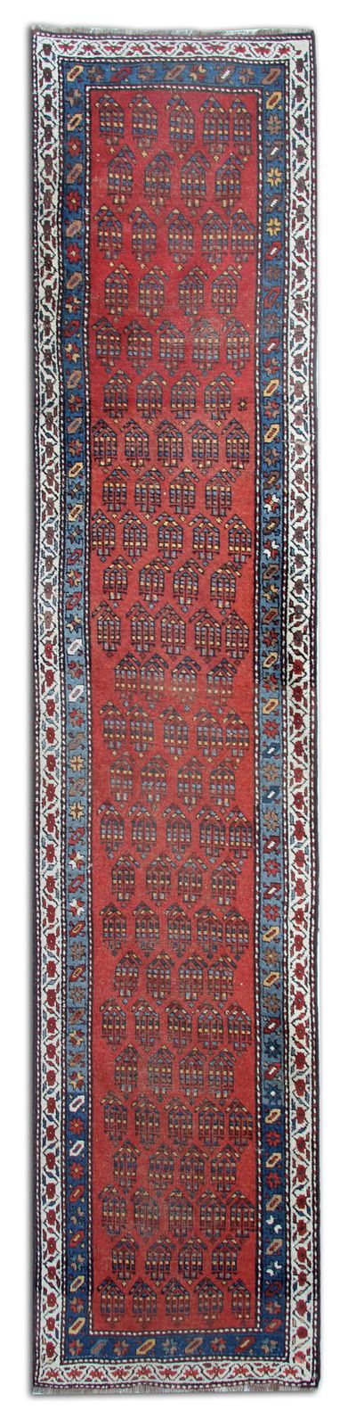 Handmade Antique Caucasian Shirvan Wool Runner Rug 75x364cm