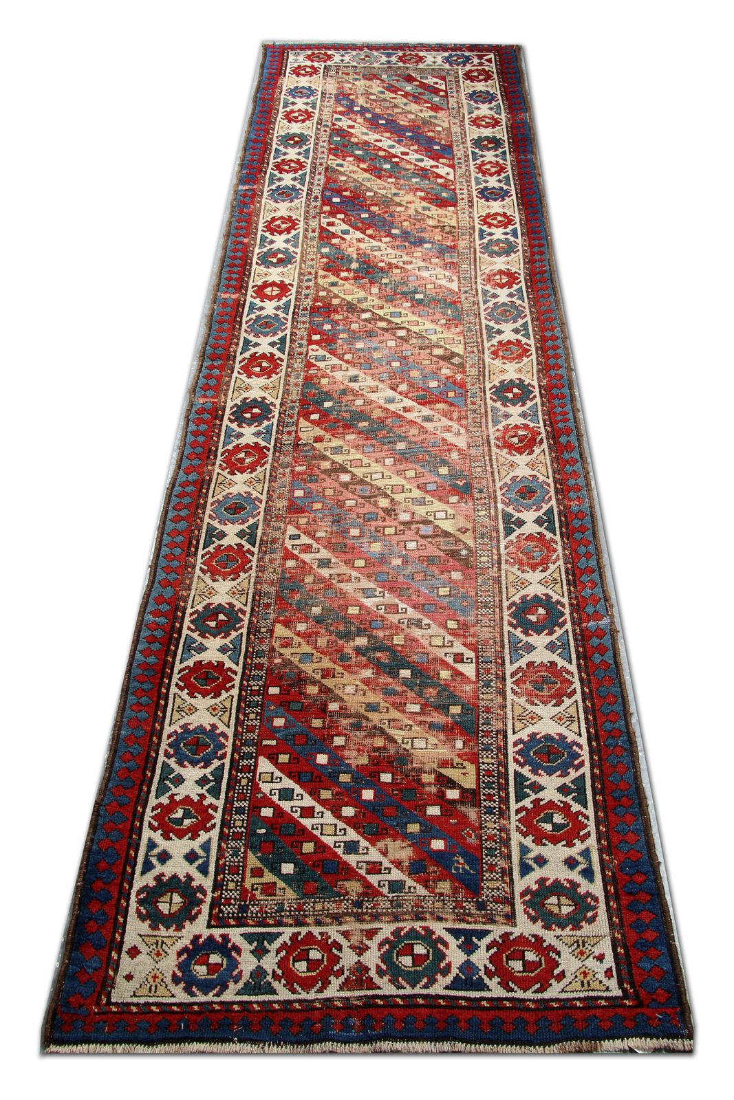 Hand Made Antique Wool Caucasian Ganjeh Runner Rug 90x323cm photo furniture