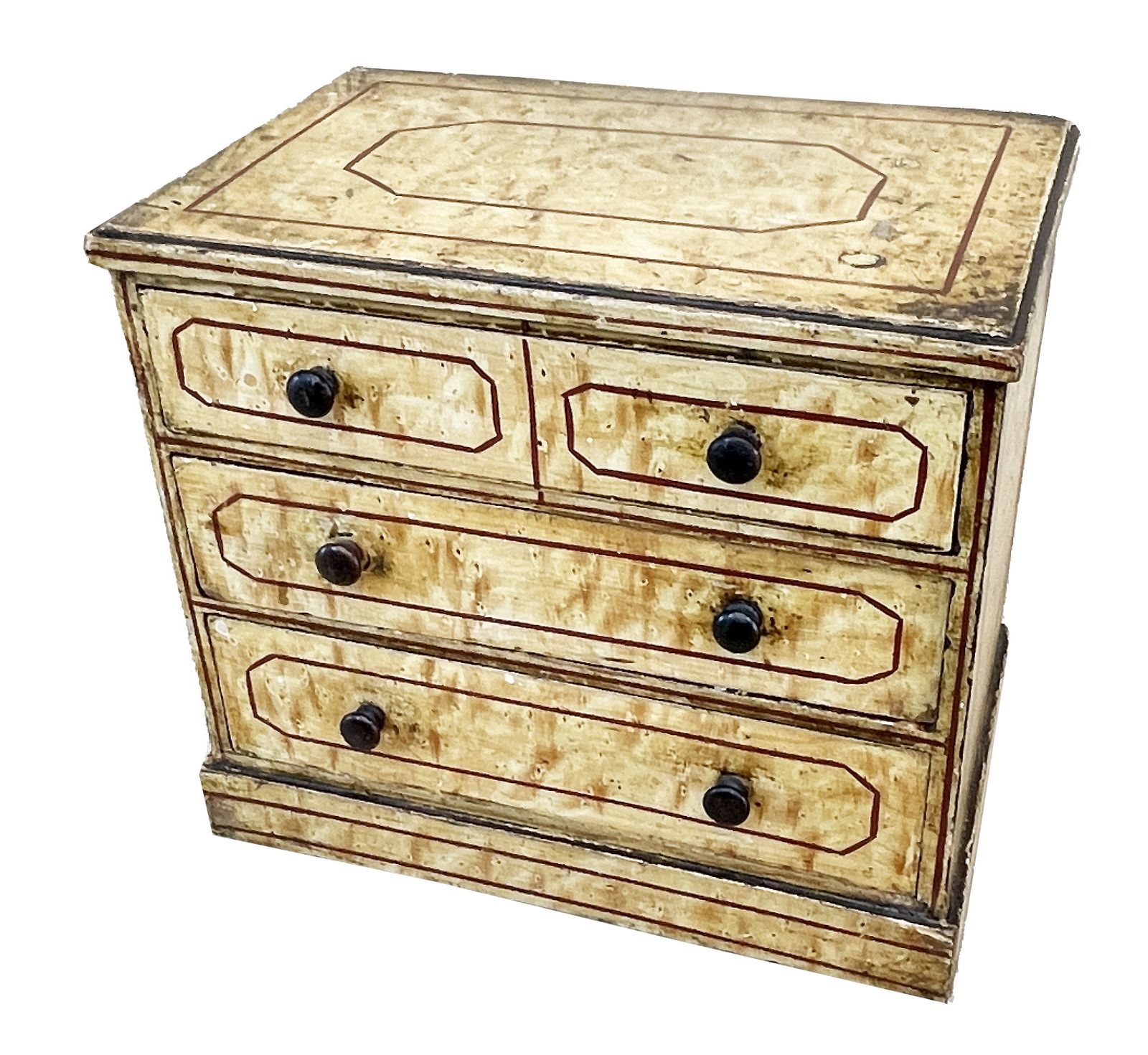 Mid 19th Century Birdseye Maple Simulated Miniature Chest (England, Circa 1860)
