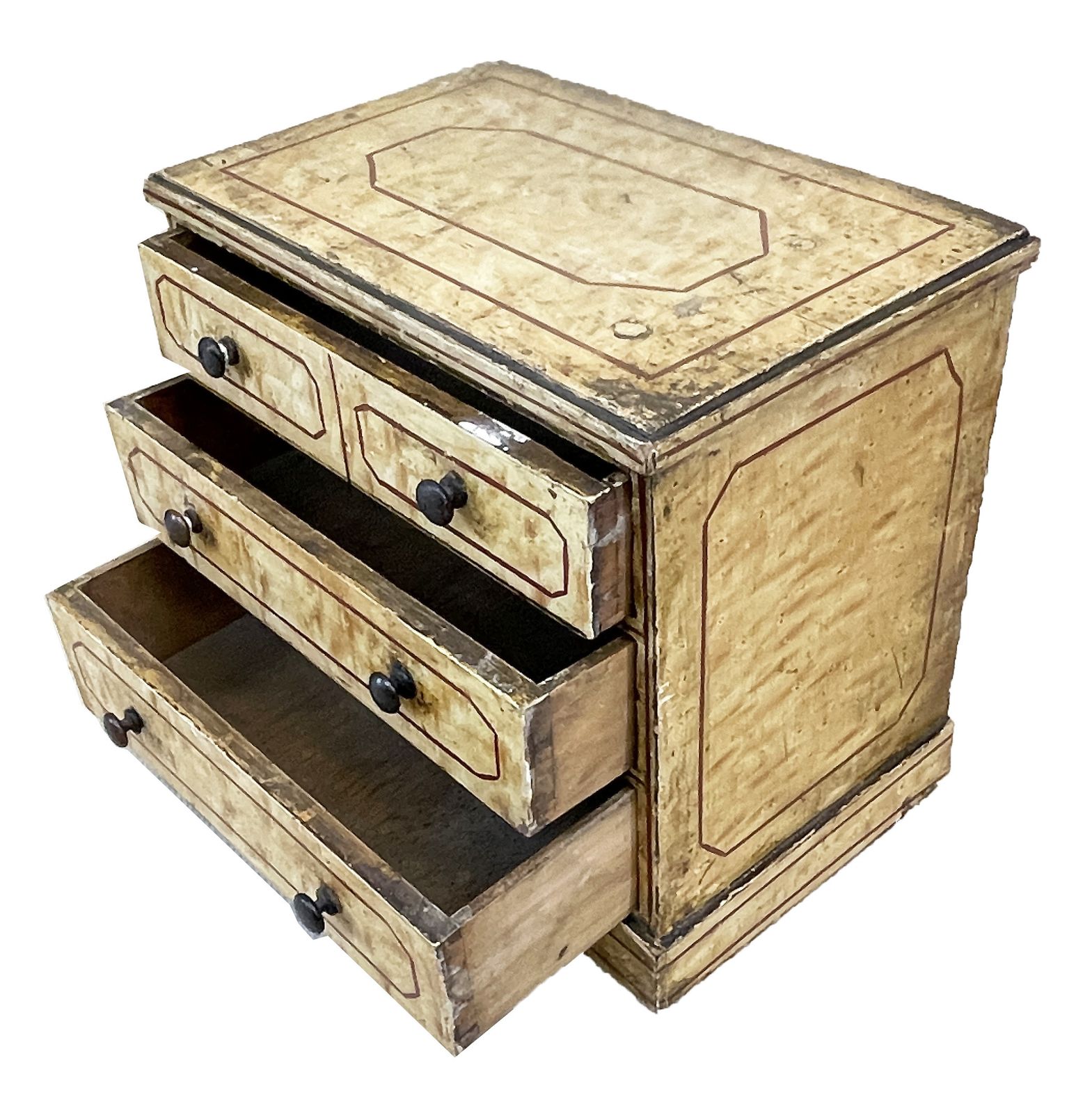 Mid 19th Century Birdseye Maple Simulated Miniature Chest (England, Circa 1860) photo vinterior