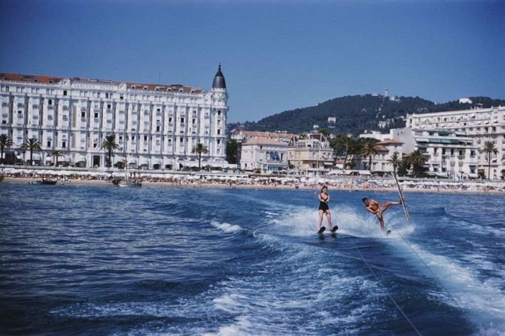 Slim Aarons 'Cannes Watersports' 1958 C Type Print Framed In White photo furniture