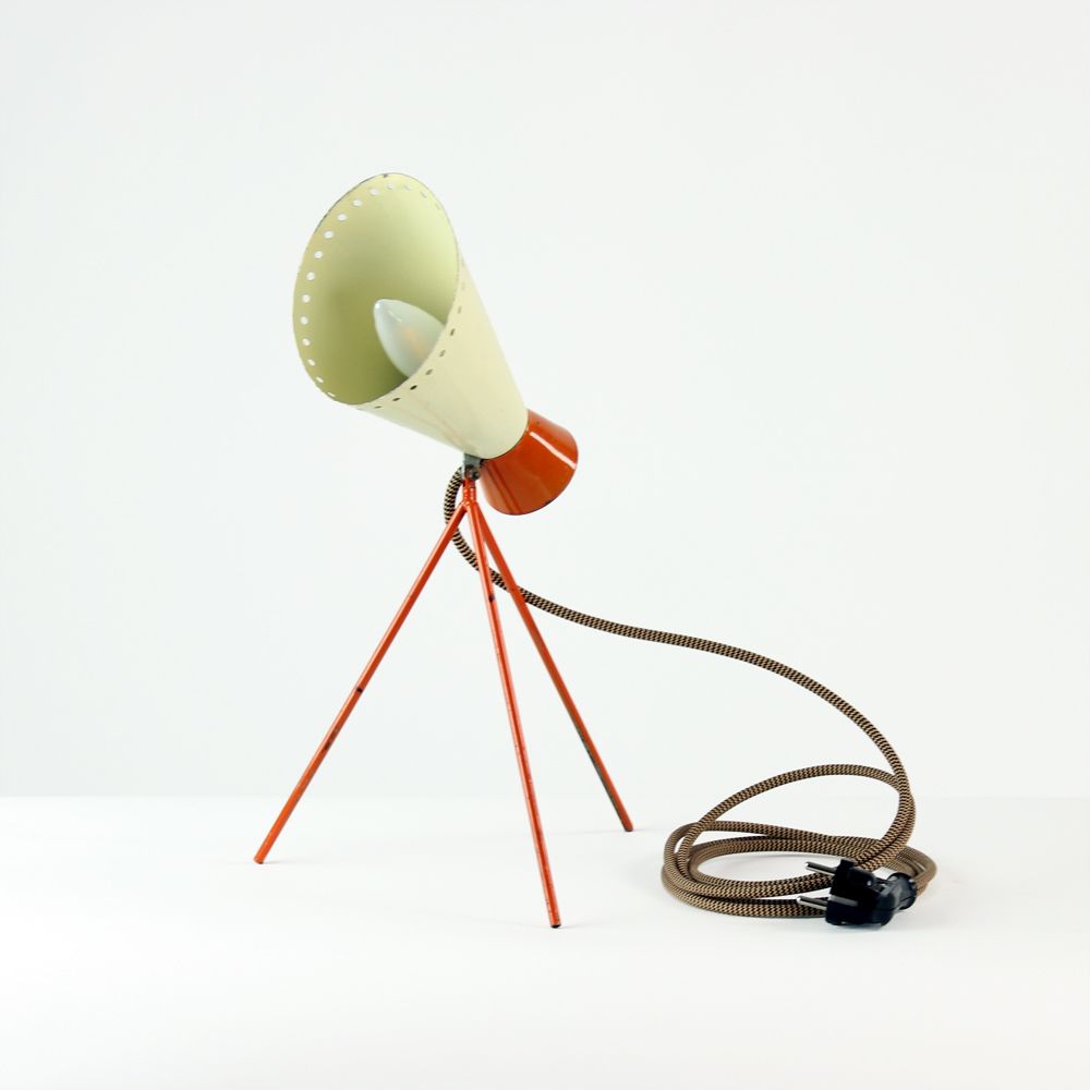 Midcentury Metal Table Lamp Model 1816 By Josef Hurka For Napako, Czechoslovakia 1960s