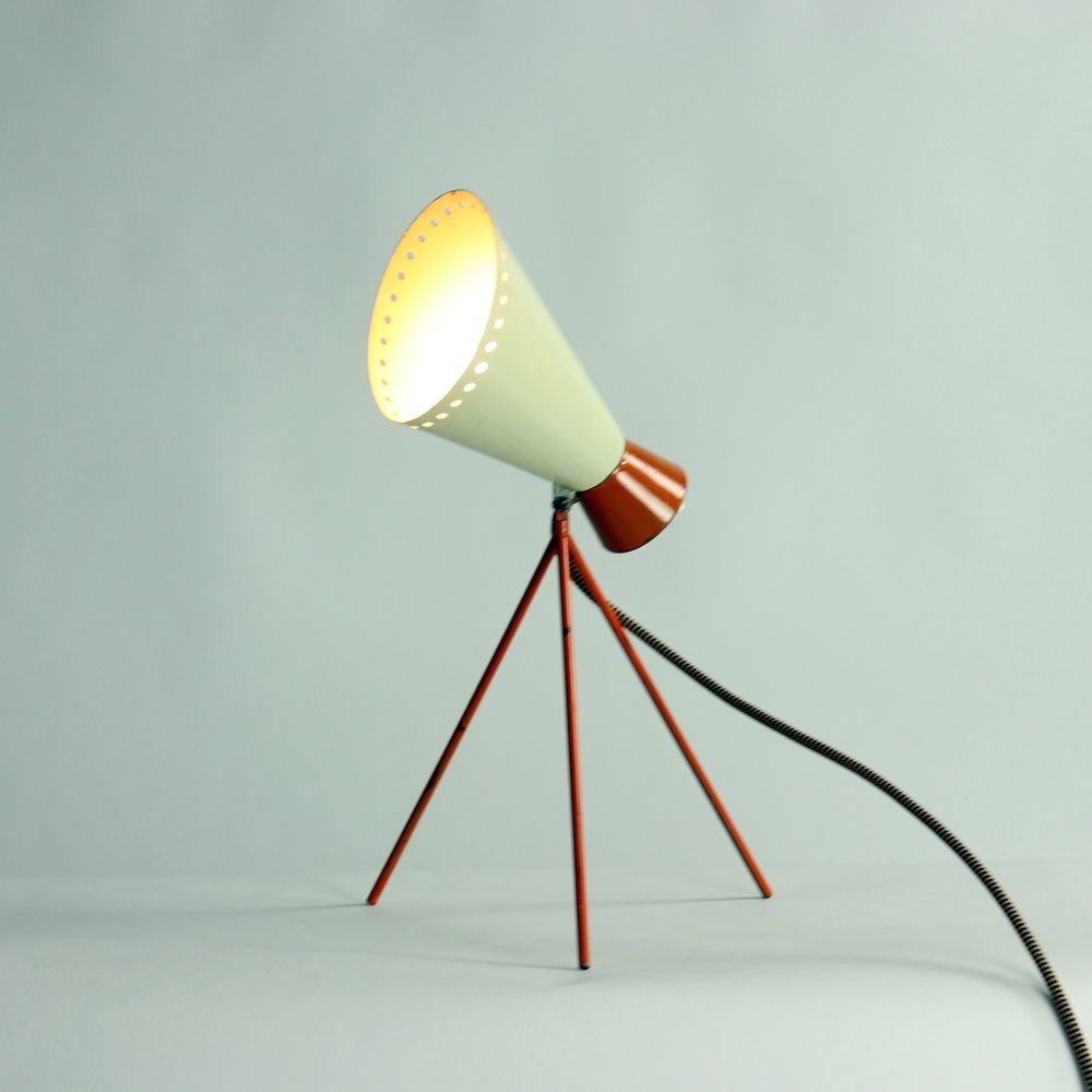Midcentury Metal Table Lamp Model 1816 By Josef Hurka For Napako, Czechoslovakia 1960s photo furniture