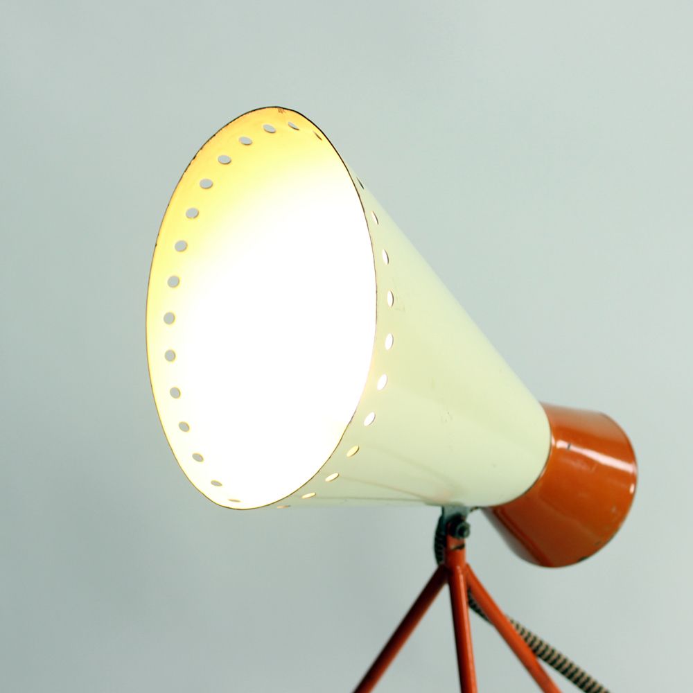 Midcentury Metal Table Lamp Model 1816 By Josef Hurka For Napako, Czechoslovakia 1960s photo vintage