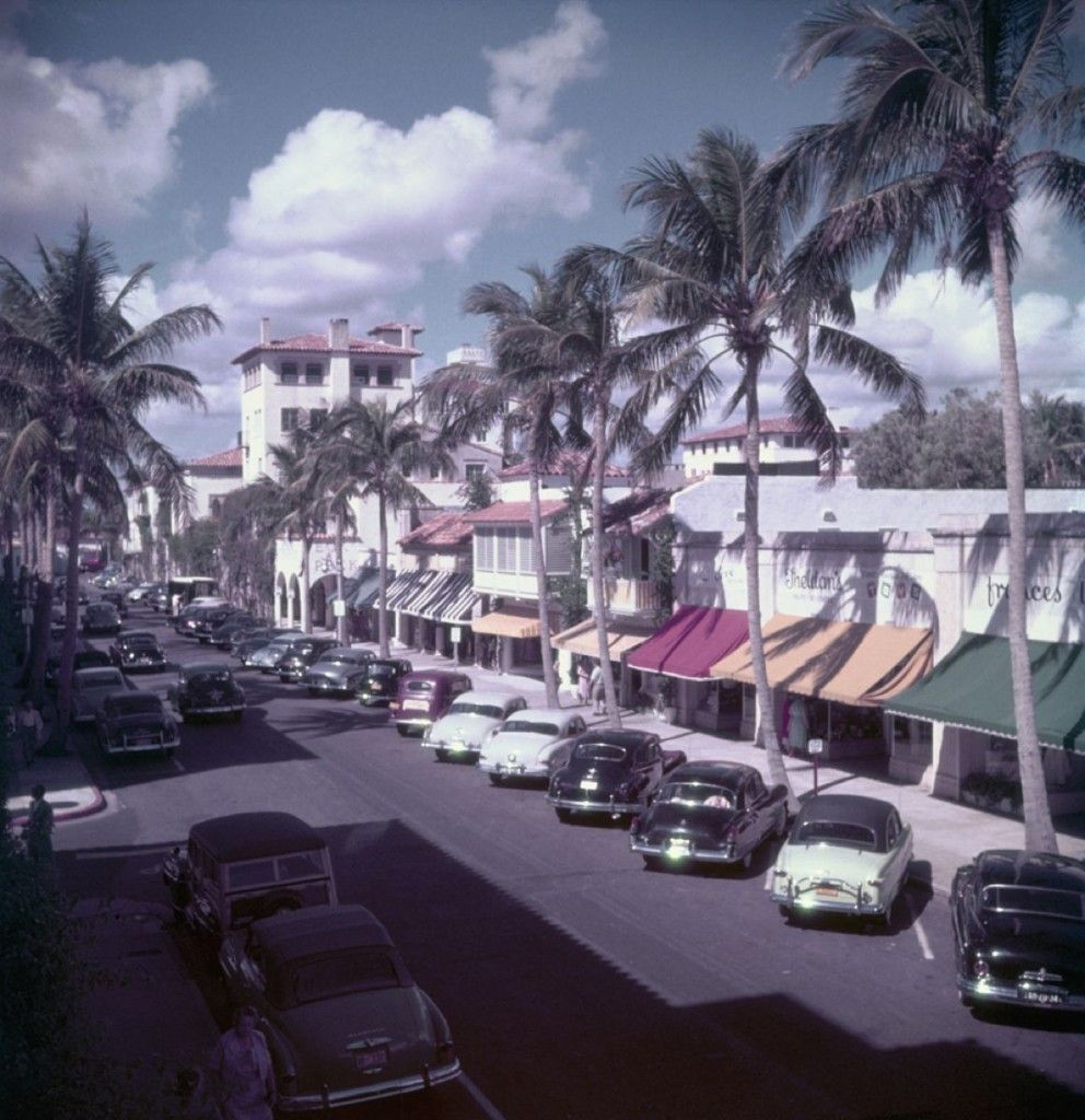 Slim Aarons 'Palm Beach Street' Circa 1953 C Type Print Framed In Black photo furniture