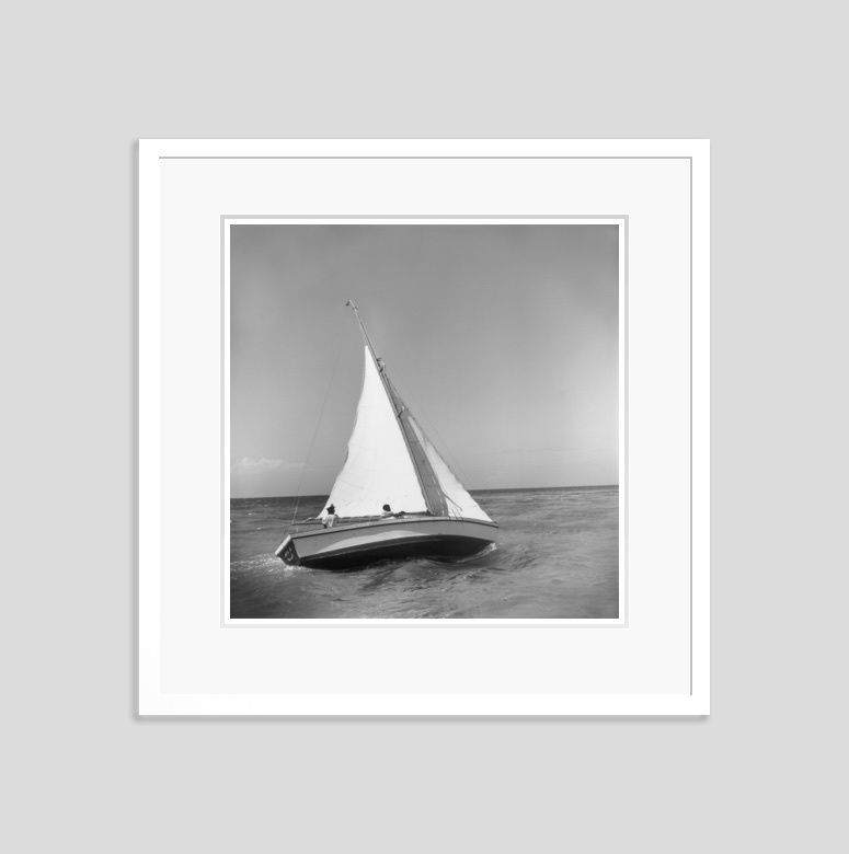 Slim Aarons 'Jamaica Sea Sailing' 1953 Silver Gelatin Print Framed In White