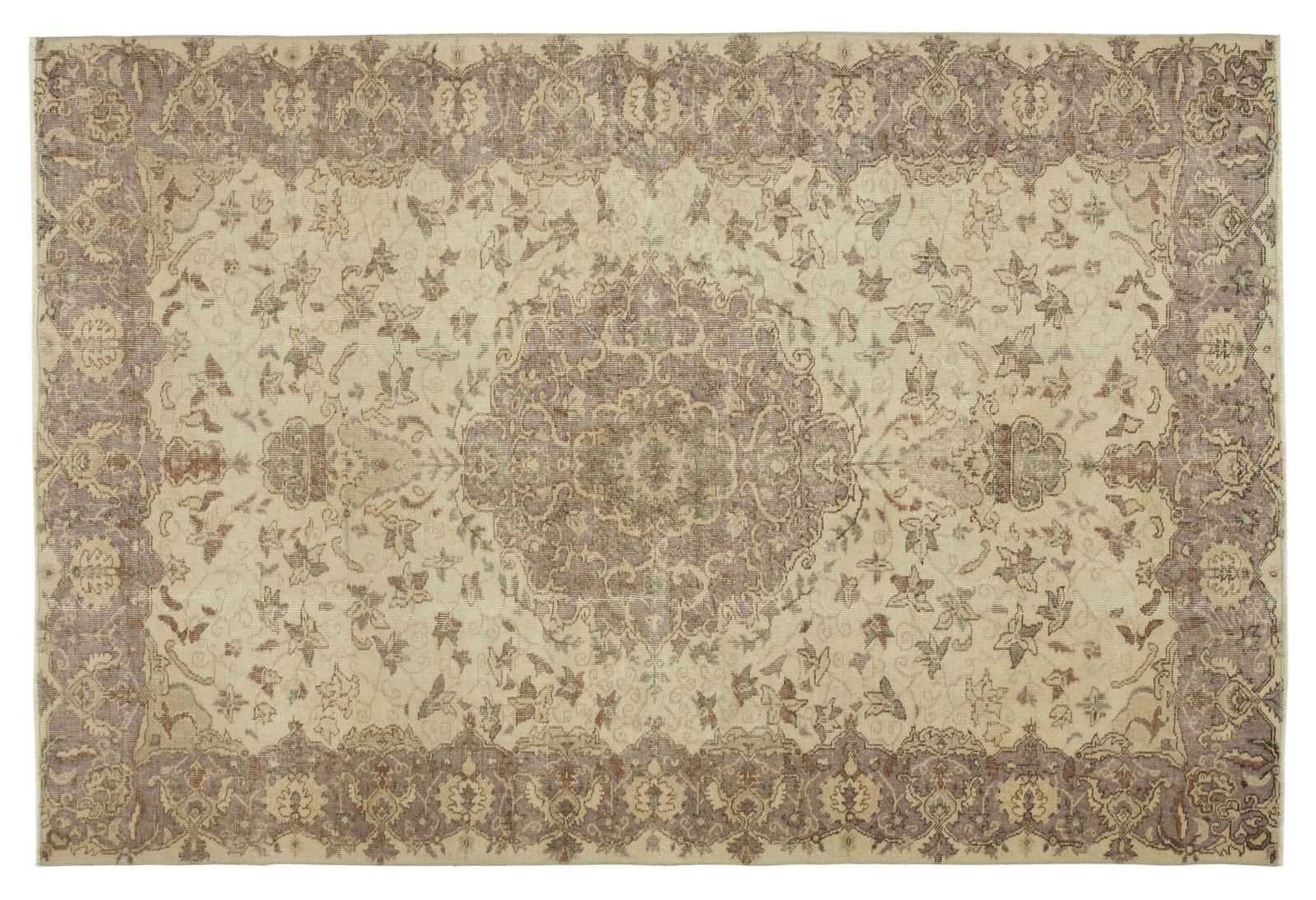 Traditional Hand Knotted Beige Vintage Wool Turkish Carpet photo buy