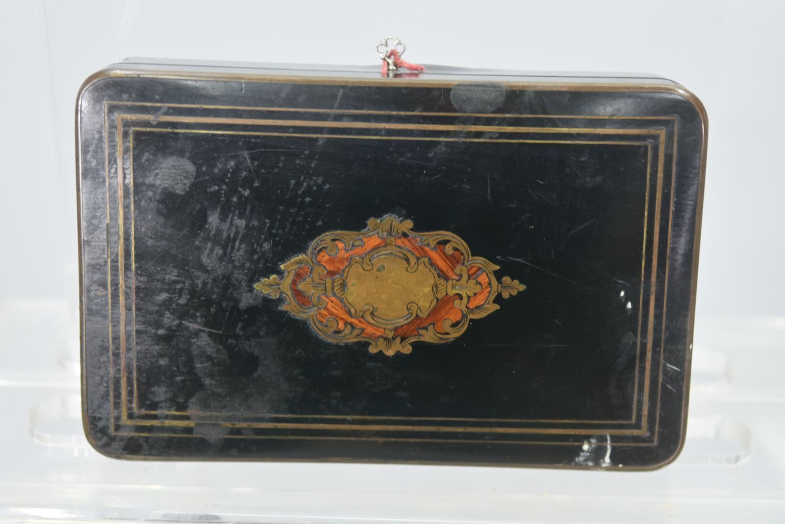 Napoleon III Blackened Wooden And Mother Of Pearl Token Box photo Home Decor